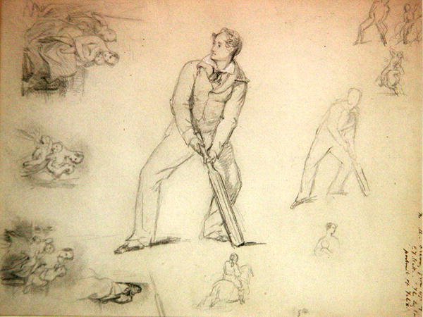 Sketch of a a cricketer