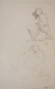 Studies of a kneeling knight